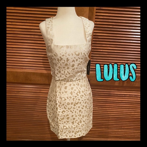 🌸FINAL🌸LULUS 2 piece cream & gold leopard print - Picture 2 of 8